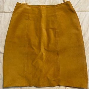Vintage suede mustard colored skirt